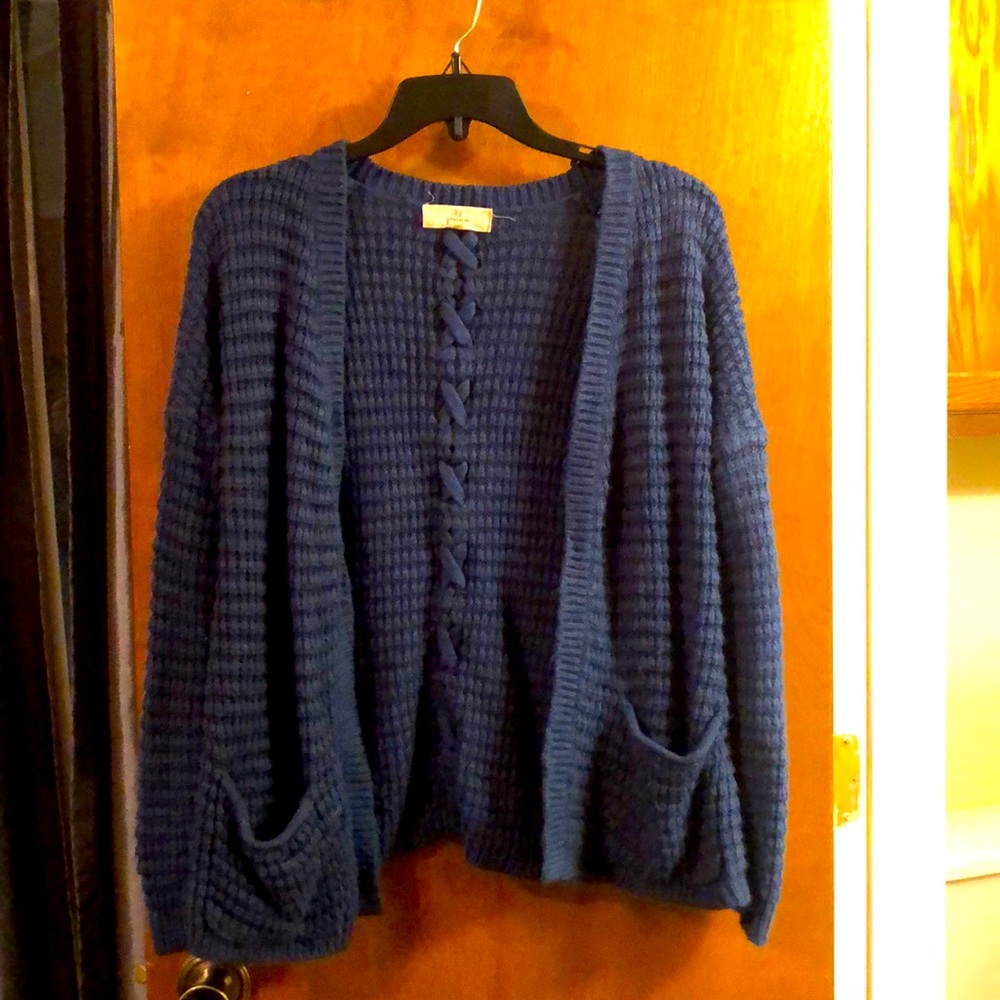 Blue cardigan